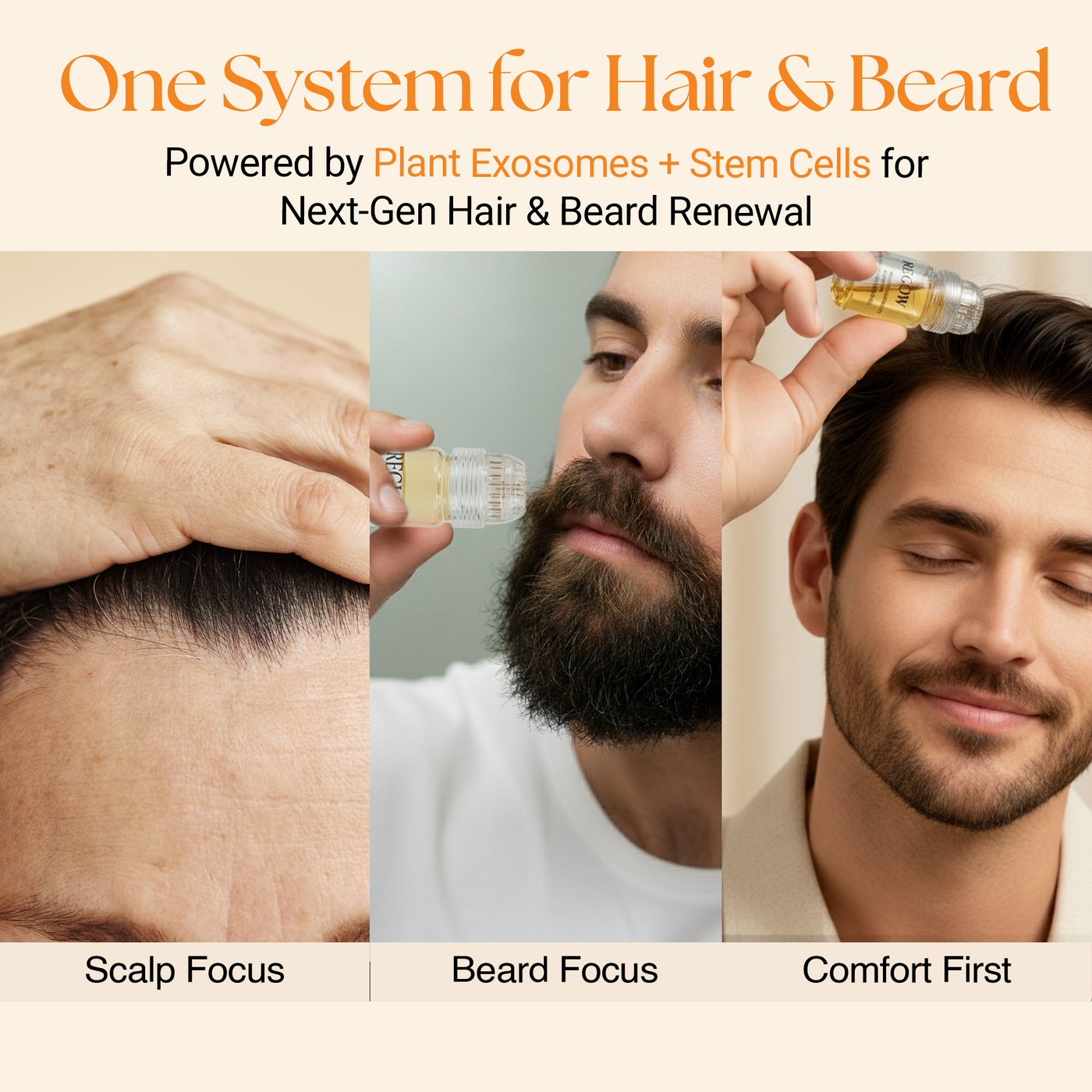 ReGlow Hair Micro-Infusion System used as part of a scalp and beard cosmetic routine