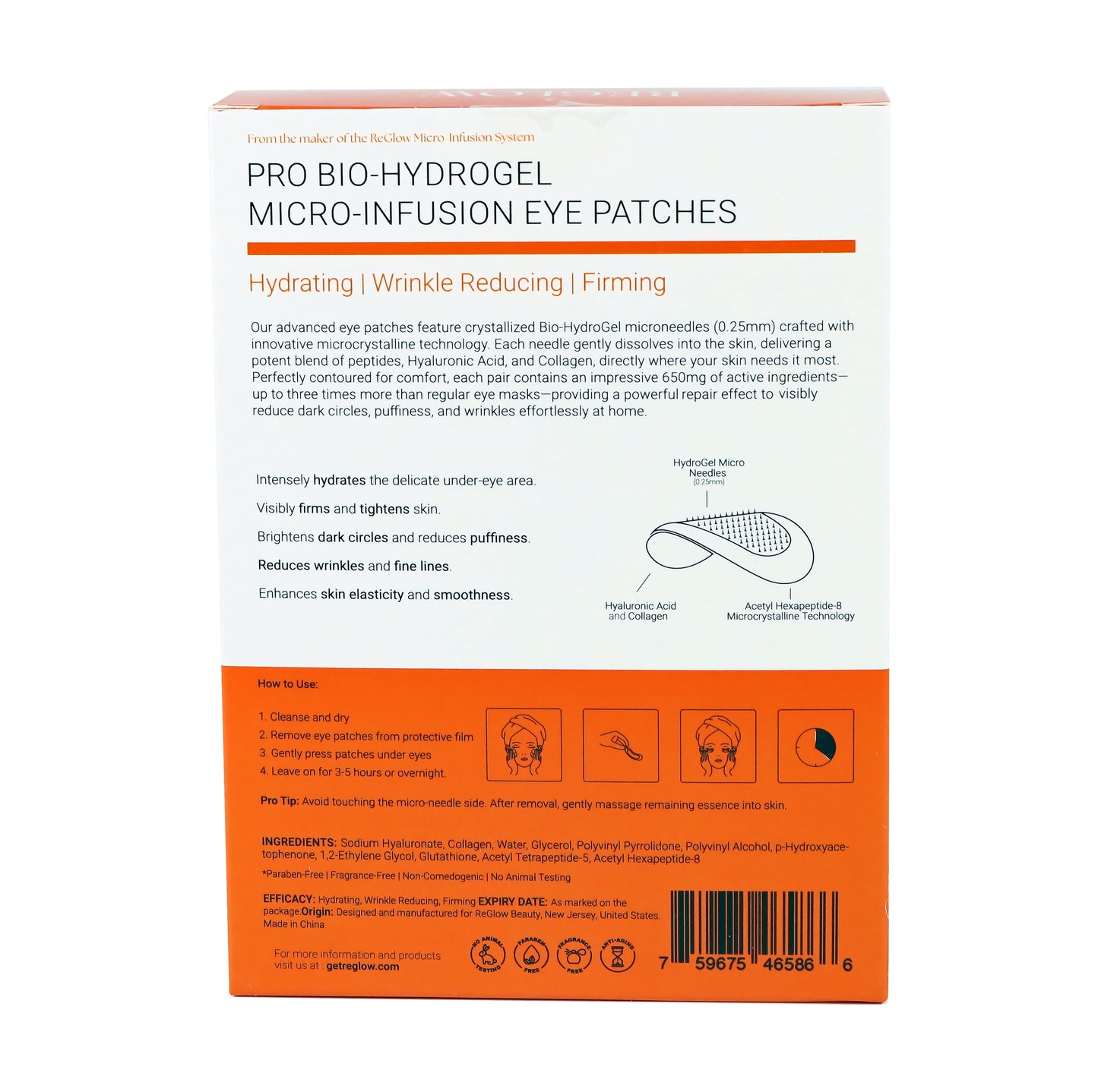 Pro Bio-Hydrogel Micro Infusion Eye Patches - 4 Pack