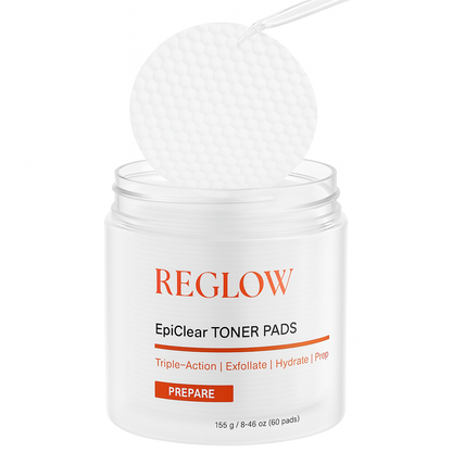 ReGlow EpiClear Toner Pads – Triple-Action Exfoliation (PHA + AHA + BHA) & Niacinamide