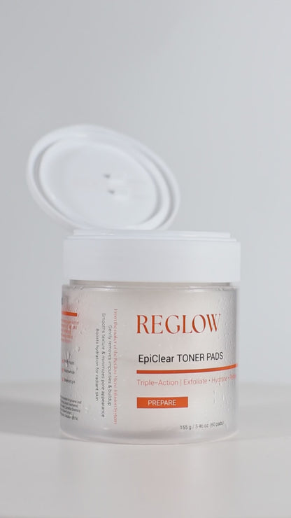 ReGlow EpiClear Toner Pads – Triple-Action Exfoliation (PHA + AHA + BHA) & Niacinamide