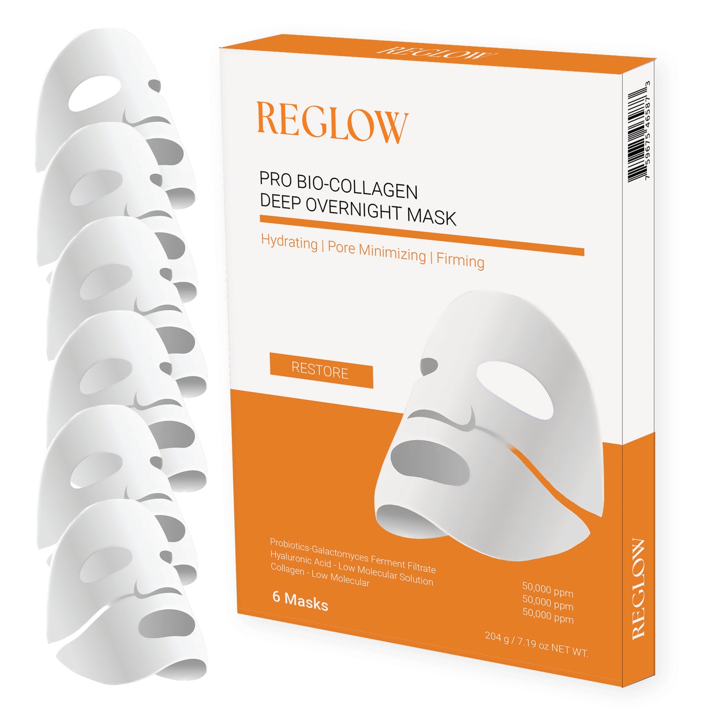 Mascarilla de noche profunda ReGlow RESTORE PRO Bio-Collagen - Paquete de 6