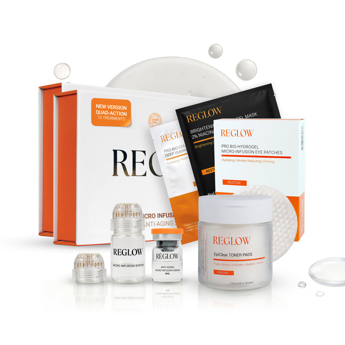 The Ultimate ReGlow Collection with Micro-Infusion System, toner pads, face masks and eye patches